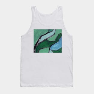 Abstract Oil Painting 2c9 Teal Cerulean Sapphire Tank Top